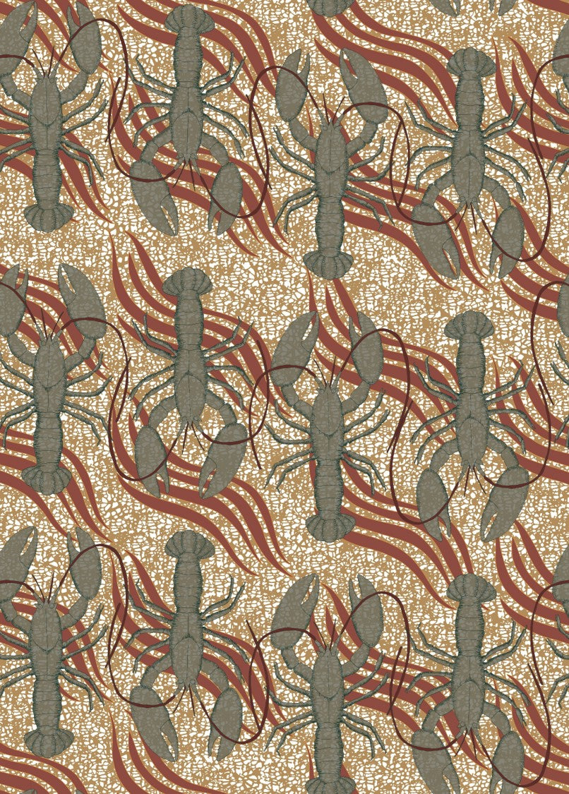 Papier peint Wax Bonjour Homard !