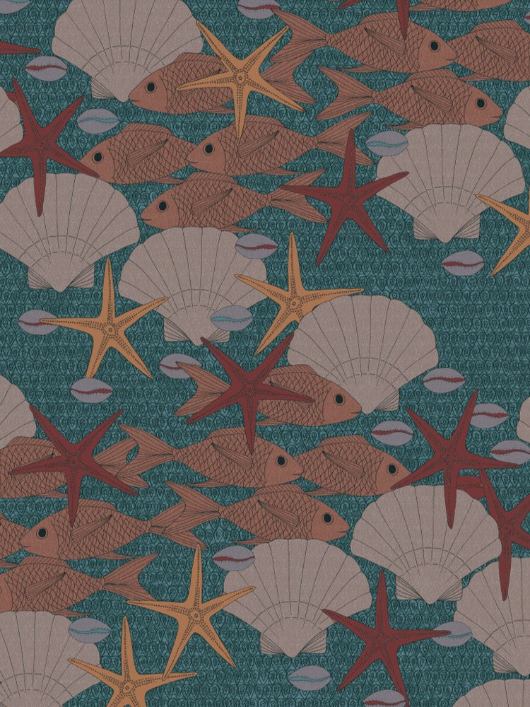 Echantillon Papier peint Wax Fonds Marins
