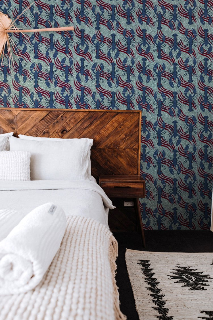 Echantillon Papier peint Wax Bonjour Homard !