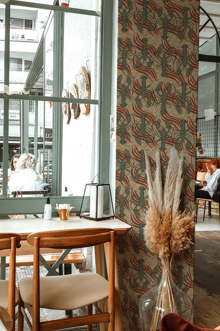 Papier peint Wax Bonjour Homard !