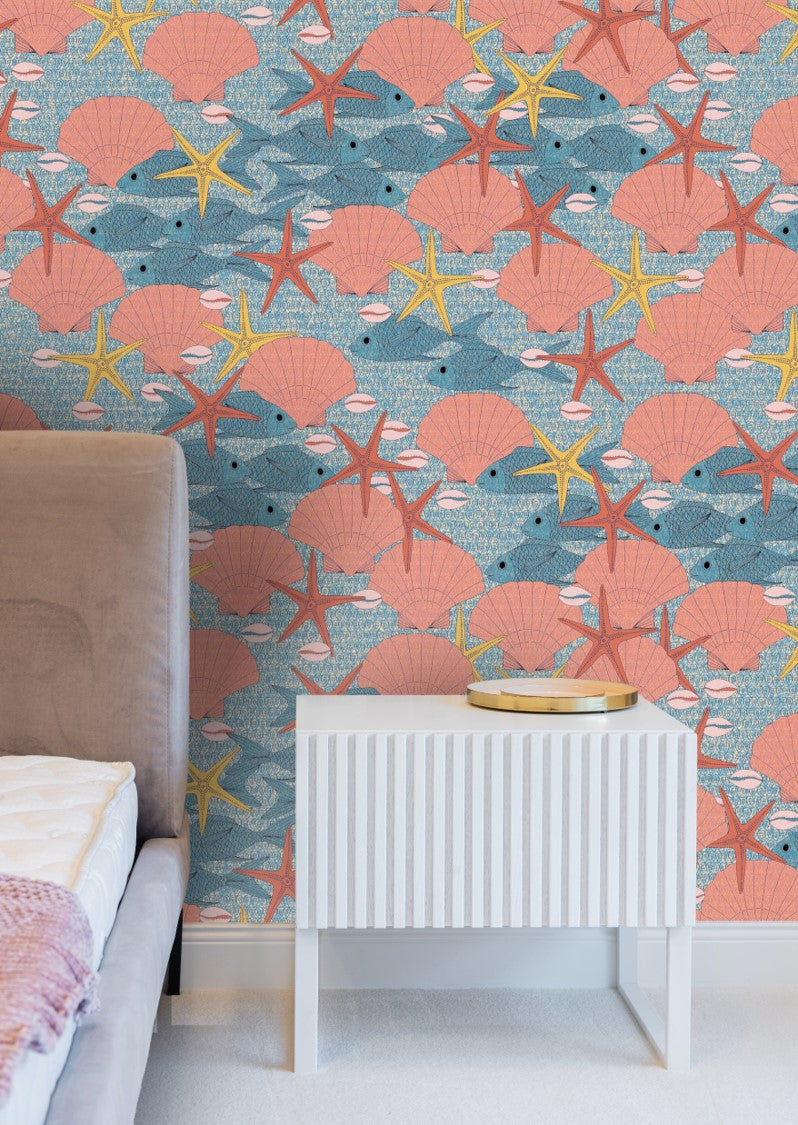 Echantillon Papier peint Wax Fonds Marins