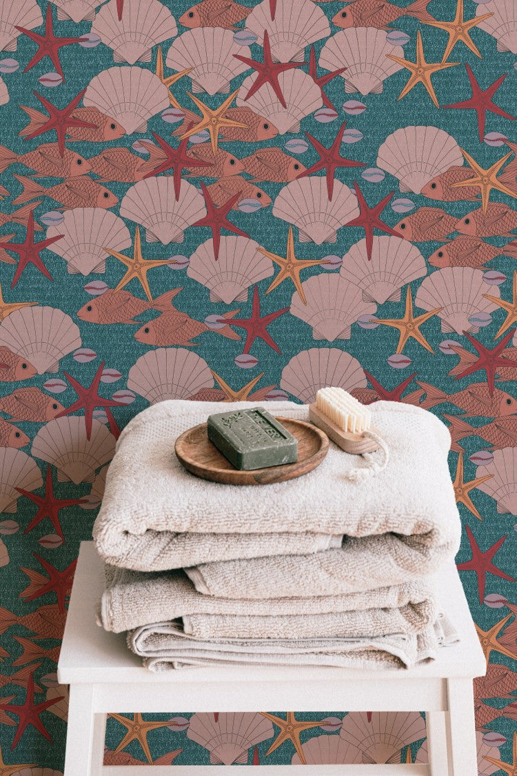 Papier peint Wax Fonds Marins