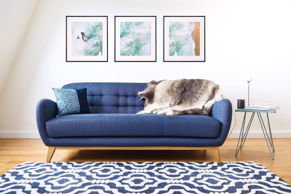 Bleue Ivy Velvet, Coussin déco