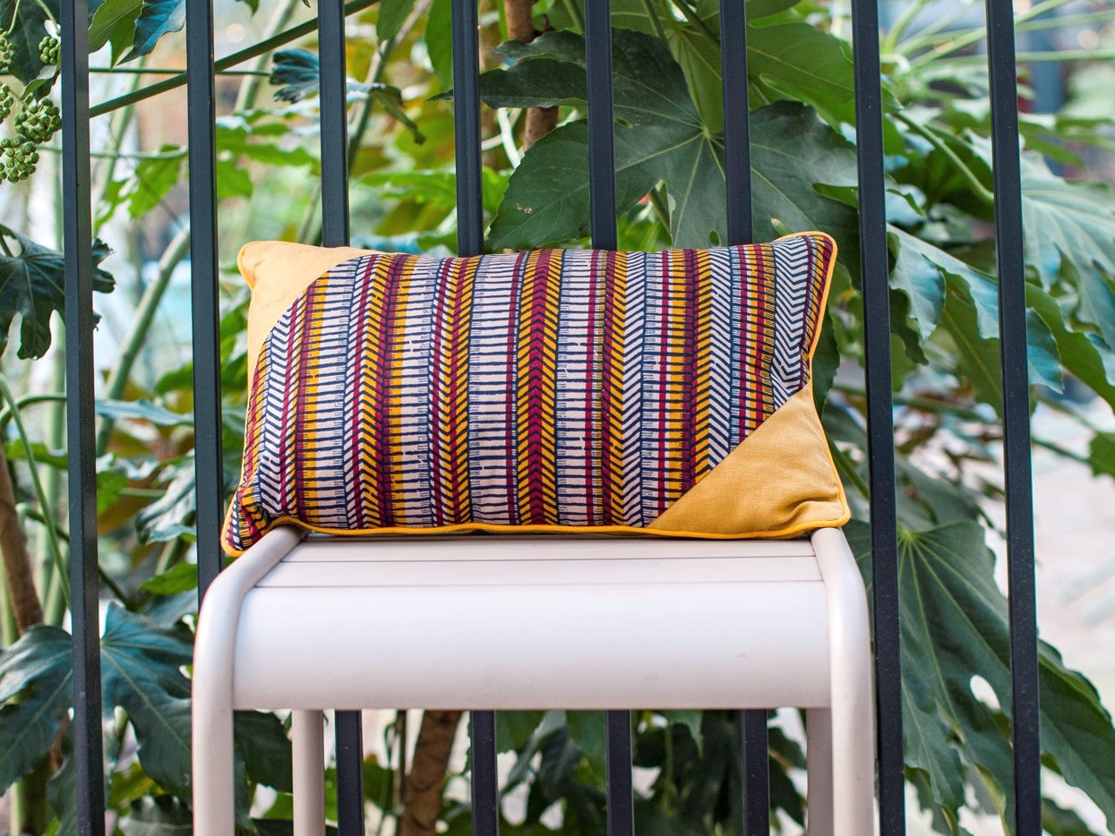 Coussin Chevrons Jaune Mustard
