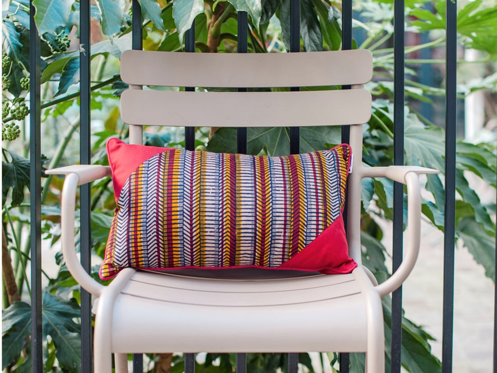 Coussin Chevrons Rouge
