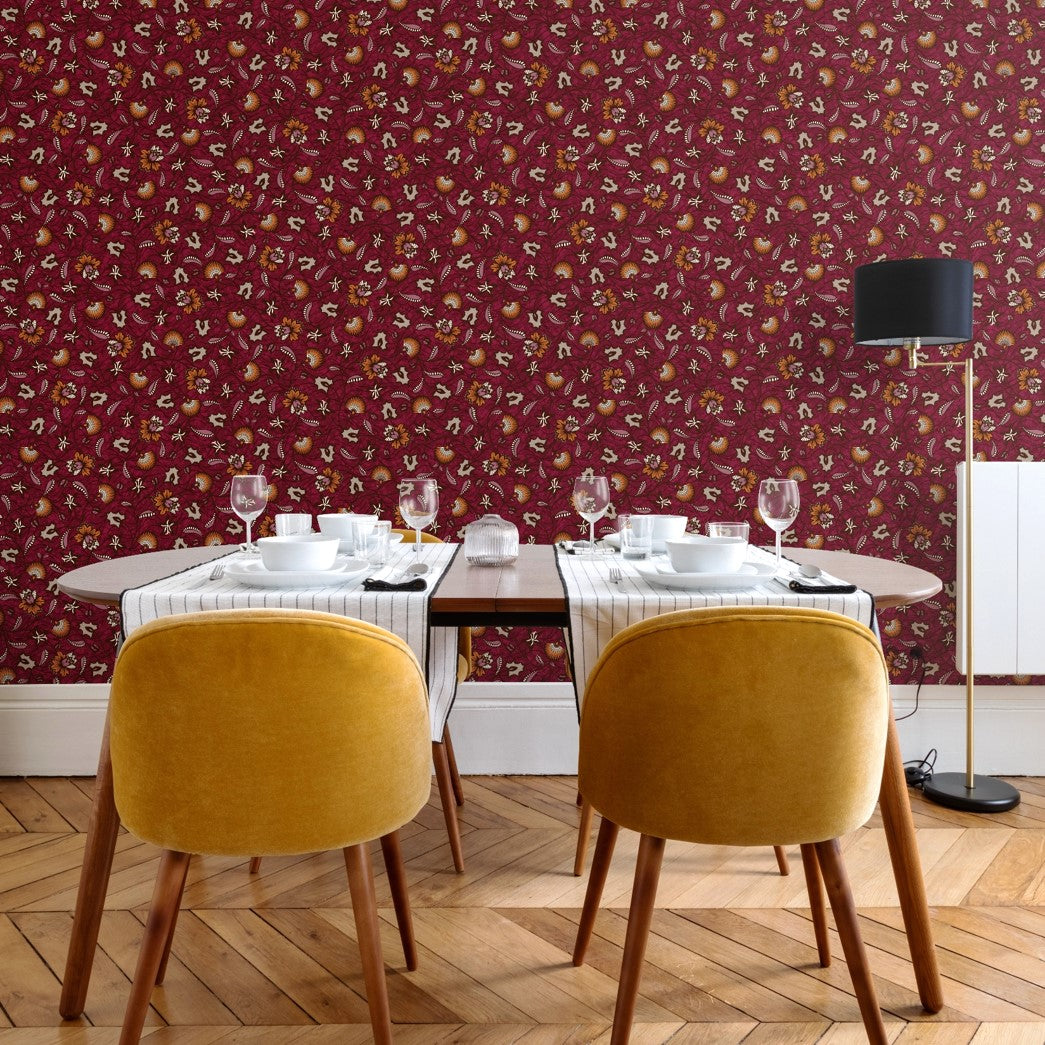 Papier peint Wax Fleur de Café