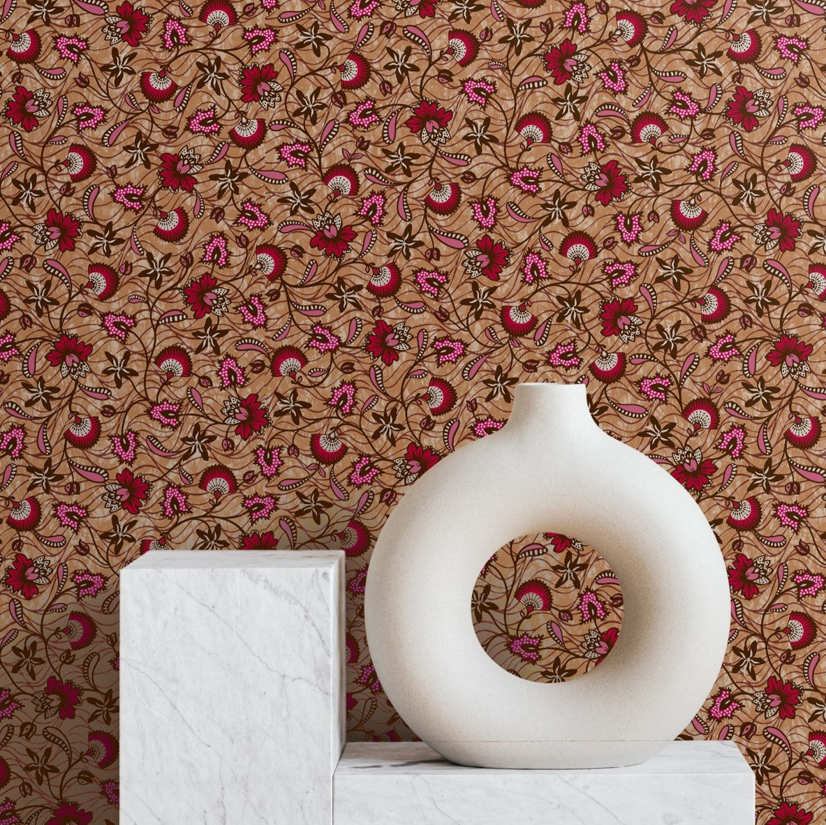 Papier peint Wax Fleur de Café