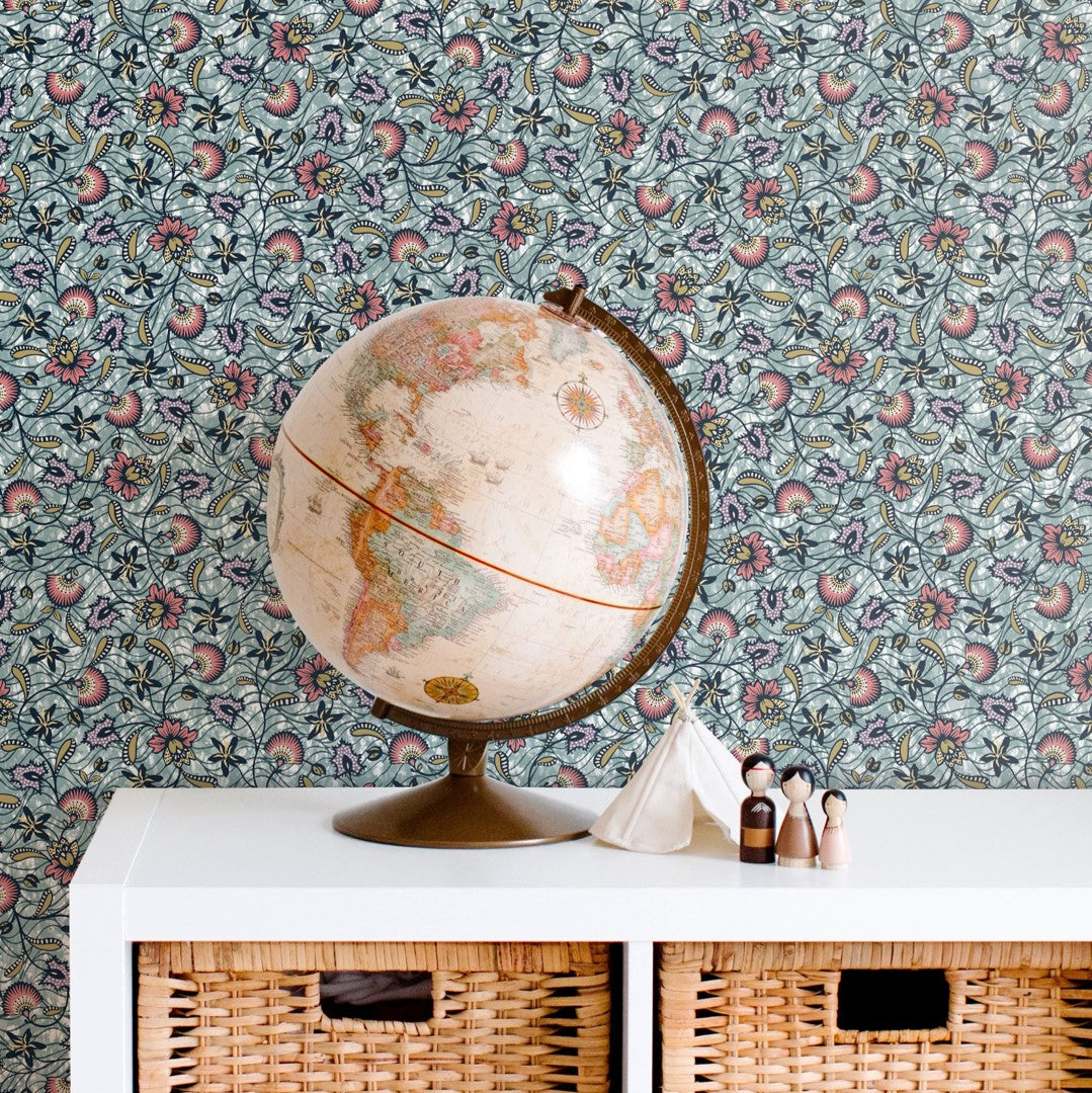 Papier peint Wax Fleur de Café
